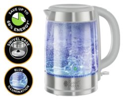 Russell Hobbs Illuminating Glass Kettle - White